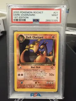 Pokemon TCG Team Rocket Dark Charizard 21/82 1st Edition PSA 9 Rare - Image 1