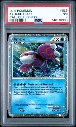 2011 POKEMON CALL OF LEGENDS #SL6 KYOGRE-HOLO PSA 7 - Image 1