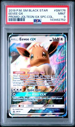 2019 POKEMON SM PROMO JOLTEON GX SPECIAL COLLECTION #SM176 EEVEE GX PSA 9 - Image 1