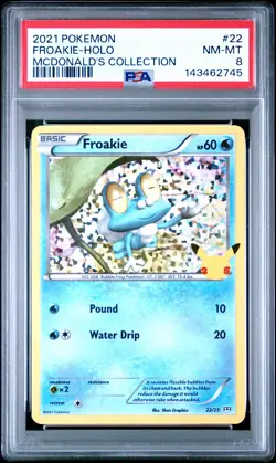 2021 POKEMON MCDONALD'S COLLECTION #22 FROAKIE-HOLO PSA 8 - Image 1