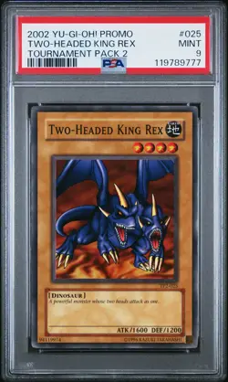 2002 YU-GI-OH! PROMO TP2-TOURNAMENT PACK 2 #025 TWO-HEADED KING REX PSA 9 - Image 1