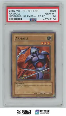 2002 Yu-Gi-Oh Legend/Blue Eyes 1st Edition Armaill PSA 10 #LOB-079 - Image 1