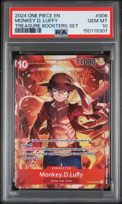 2024 ONE PIECE PROMOS TREASURE BOOSTERS SET #006 MONKEY D. LUFFY PSA 10 - Image 1
