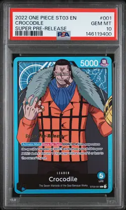 2022 ONE PIECE STARTER DECK ST03-THE SEVEN WARLORDS OF THE SEA CROCODILE PSA 10 - Image 1