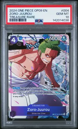 2024 ONE PIECE OP09-EMPERORS IN THE NEW WORLD TREASURE RARE ZORO-JUUROU PSA 10 - Image 1