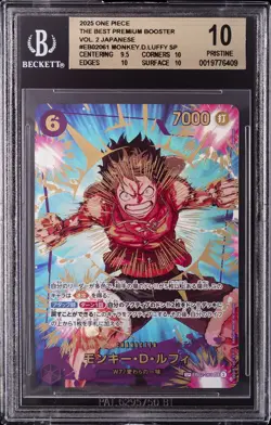 2025 ONE PIECE JAPANESE THE BEST PREMIUM BOOSTER VOL. 2 SP MONKEY.D.LUFFY BGS 10 - Image 1