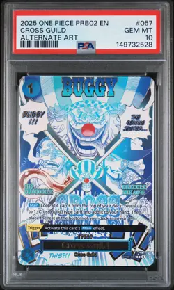 2025 ONE PIECE PRB02-PREMIUM BOOSTER ALTERNATE ART #057 CROSS GUILD PSA 10 - Image 1