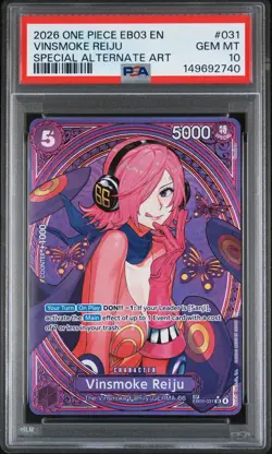 2026 ONE PIECE EB03-ONE PIECE HEROINES EDITION SPECIAL ALT VINSMOKE REIJU PSA 10 - Image 1