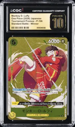 2026 ONE PIECE JAPANESE TOURNAMENT WINNER PROMO MONKEY D. LUFFY CGC 10 PRISTINE - Image 1