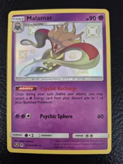 Malamar Hidden Fates SV18/SV94 baby Shiny Dhelmise V Pokemon Cards TCG - Image 3