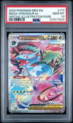 Pokemon Card Mega Venusaur EX 177/132 SIR Mega Evolution PSA 10 - Image 1