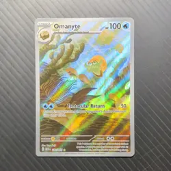 Pokemon Omanyte 180/165 Scarlet & Violet 151 Illustration Rare Holo Card - Image 1