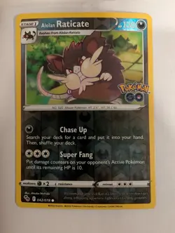 Alolan Raticate 042/078 Pokemon GO Reverse Pokemon Holo Foil Nice! - Image 1