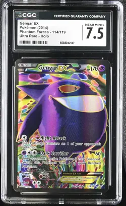 CGC 7.5 Gengar EX 2014 Phantom Forces 114/119 Ultra Rare Holo Pokemon Card - Image 1