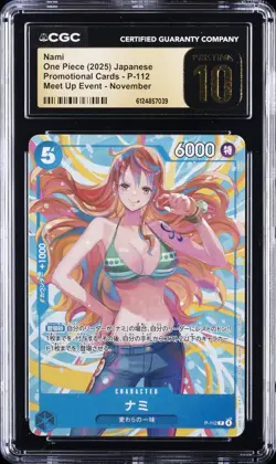 2025 ONE PIECE JPN PROMO CARD MEET UP EVENT NOVEMBER #P-112 NAMI CGC 10 PRISTINE - Image 1