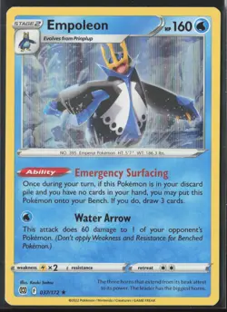 Empoleon Holo Rare SWSH09: Brilliant Stars 037/172 LP Pokemon Card - Image 1