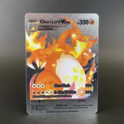 Charizard VMAX Silver Foil Pokemon Fan Art Collector Display Card - Image 1