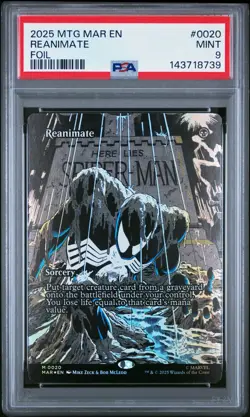 2025 MAGIC: THE GATHERING MARVEL'S SPIDER-MAN: SOURCE MAT FOIL REANIMATE PSA 9 - Image 1