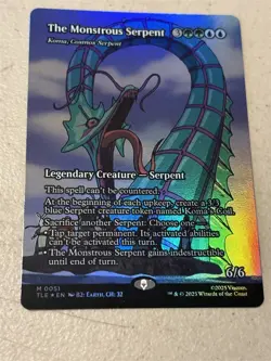mtg borderless foil The Monstrous Serpent Avatar Last Airbender Eternal unplayed - Image 1