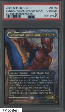 2025 MTG SPE EN Scene Borderless #0025 Sensational Spider-Man PSA 10 GEM MINT - Image 1