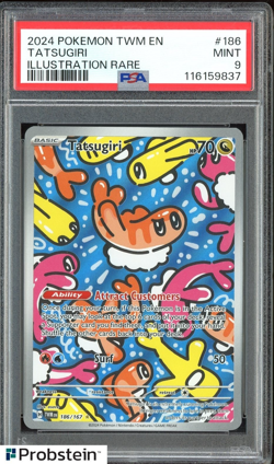 2024 Pokemon Twilight MasqueradeEN #186 Tatsugiri Illustration Rare PSA 9 MINT - Image 1