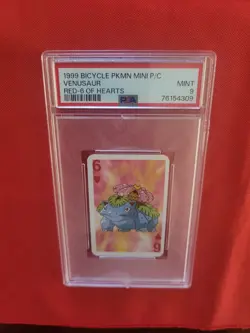 Bicycle Pokemon Mini Poker Playing Cards Venusaur 6 of Hearts Red - PSA 9 - Image 5