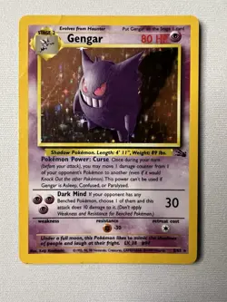 Pokemon Gengar 5/62 Fossil Holo Rare 80 HP 1999 Wizards of the Coast Card - Image 1