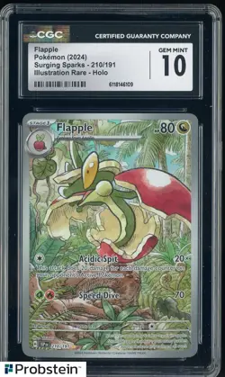 2024 Pokemon Surging Sparks 210/191 Flapple Illustration Rare Holo CGC 10 - Image 1