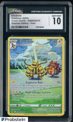 2023 Pokemon Crown Zenith Galarian Gallery GG08/GG70 Electivire Holo CGC 10 - Image 1