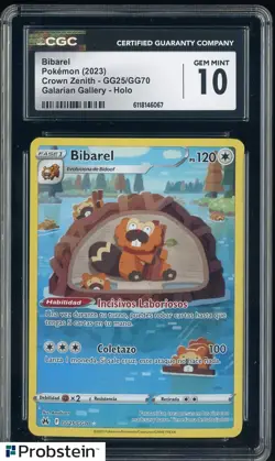 2023 Pokemon Crown Zenith Galarian Gallery GG28/GG70 Bibarel Holo CGC 10 - Image 1