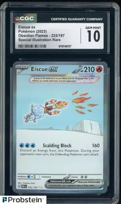 2023 Pokemon Obsidian Flames 222/197 Eiscue ex Special Illustration Rare CGC 10 - Image 1