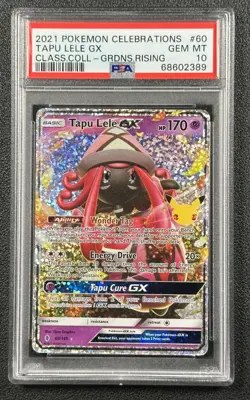 TAPU LELE GX PSA 10 2021 POKEMON SWORD & SHIELD CELEBRATIONS #60/145 CLASSIC 389 - Image 1
