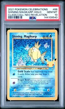 PSA 10 SHINING MAGIKARP 66 CELEBRATIONS CLASSIC COLLECTION POKEMON GEM MINT - Image 1