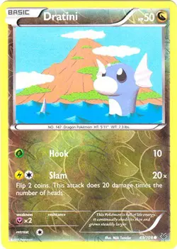 4x Lightly Played Dratini - 49/108 - Common - Reverse Holo Pokemon Roaring Skies - Image 1