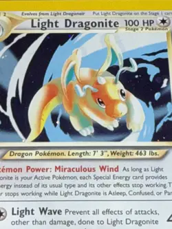 2002 Pokemon Neo Destiny Light Dragonite Holo #14 *read Description* - Image 3