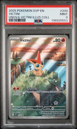 136925553 Victini 2025 Pokemon SV Unova Illustration Promo - SVP EN #208 PSA 9 - Image 1
