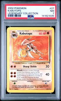 2002 POKEMON LEGENDARY COLLECTION #27 KABUTOPS PSA 7 - Image 1
