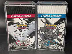 2x Pokemon Black Bolt White Flare Sealed Booster Bundle Display Case W/Acrylic - Image 1