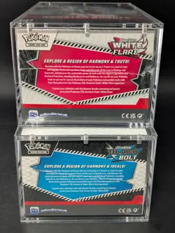 2x Pokemon Black Bolt White Flare Sealed Booster Bundle Display Case W/Acrylic - Image 3
