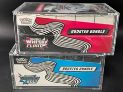 2x Pokemon Black Bolt White Flare Sealed Booster Bundle Display Case W/Acrylic - Image 4