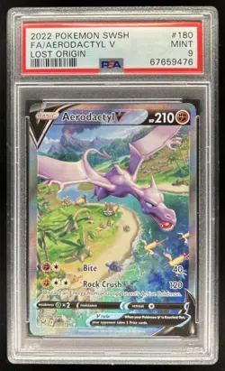 2022 Pokemon SWSH Lost Origin Aerodactyl V #180/196 PSA 9 - Image 1