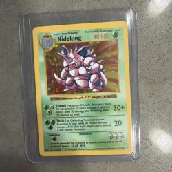 Pokemon TCG Nidoking Base Set Holo Rare Card 11/102 Shadowless NM-LP - Image 1