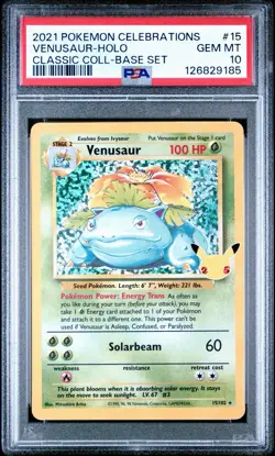 2021 POKEMON CELEBRATIONS CLASSIC COLLECTION #15 VENUSAUR-HOLO PSA 10 - Image 1