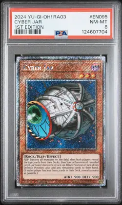 2024 YU-GI-OH! RA03-QUARTER CENTURY BONANZA 1ST EDITION #EN095 CYBER JAR PSA 8 - Image 1