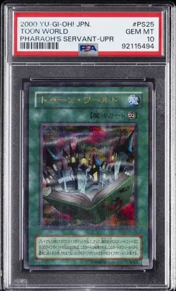 2000 YU-GI-OH! JPN PHARAOH'S SERVANT ULTRA PARALLEL RARE #PS25 TOON WORLD PSA 10 - Image 1