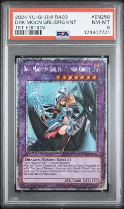2024 YU-GI-OH! 1ST EDITION #EN258 DARK MAGICIAN GIRL THE DRAGON KNIGHT PSA 8 - Image 1
