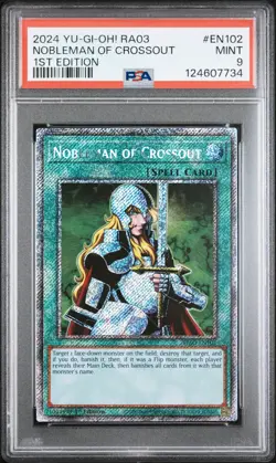 2024 YU-GI-OH! QUARTER CENTURY BONANZA 1ST EDITION NOBLEMAN OF CROSSOUT PSA 9 - Image 1