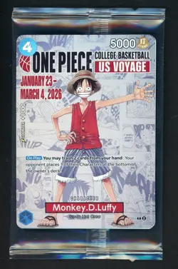 #1 One Piece Promo College Basketball US Voyage #P-055 Monkey D Luffy Sealed - Image 1