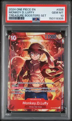 2024 ONE PIECE PROMOS TREASURE BOOSTERS SET #006 MONKEY D. LUFFY PSA 10 - Image 1