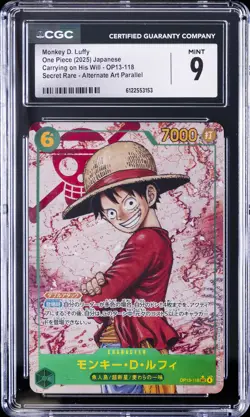 2025 ONE PIECE JAPANESE CARRYING ON HIS WILL SR AA MONKEY D. LUFFY CGC 9 - Image 1